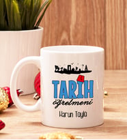 Tarih Öğretmenine Hediye Beyaz Kupa Bardak