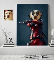 BK Gift Kişiye Özel Evcil Dost Deadpool Köpek Pet Kanvas Tablo (50x70cm.) 1