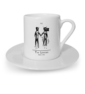 BK Gift Kişiye Özel Tarot The Lovers Aşıklar Türk Kahvesi Fincanı