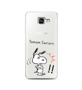Snoopy Tasarımlı Süper Şeffaf Silikon Telefon Kılıfı Samsung A5 (2016)