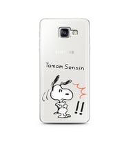 Snoopy Tasarımlı Süper Şeffaf Silikon Telefon Kılıfı Samsung A5 (2016)
