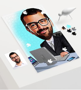 BK Gift Kişiye Özel Bay Genel Müdür Karikatür 240 Parça A3 Puzzle  1
