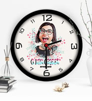 BK Gift Kişiye Özel Kadınlar Günü Temalı Karikatür Ahşap Duvar Saati  6