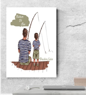 BK Gift Kişiye Özel Babalar Günü Temalı Kanvas Tablo  50x70cm 26670
