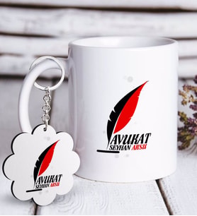 BK Gift Kişiye Özel Mesleki Avukat Beyaz Kupa ve Anahtarlık Hediye Seti-8 (Model 1)
