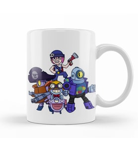 Carl Darryl Rico And Penny  Brawl Stars Kupa Bardak Porselen