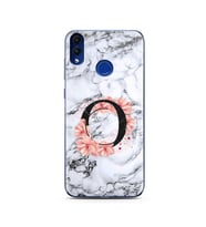 Mermer Çiçekli Harf Tasarım Süper Şeffaf Silikon Telefon Kılıfı Huawei Honor 8C 