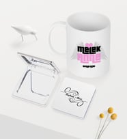 BK Gift Kişiye Özel Melek Anne Beyaz Kupa Ayna Seti (Model 1)