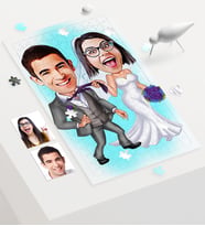 BK Gift Kişiye Özel Evleniyoruz Karikatür 240 Parça A3 Puzzle  6