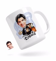 BK Gift Kişiye Özel Erkek Avukat Karikatürlü Beyaz Kupa Bardak-2