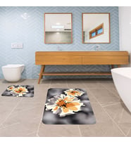 Banyo Halısı Ikili Klozet Takımı Kaymaz Tabanlı Banyo Paspas Takımı (Karışık)
