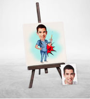 BK Gift Kişiye Özel Bay Hemşir Karikatür Şovaleli Doğal Taş  1