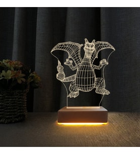 3d Doğum Günü Hediyesi Ejderha  Çocuk Odası Gece Lambası (Sarı)