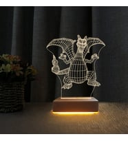 3d Doğum Günü Hediyesi Ejderha  Çocuk Odası Gece Lambası (Sarı)