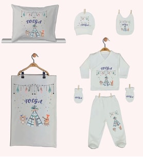 Pia Baby Gl 1942-06 İsme Özel Yastık Battaniye Zıbın Set