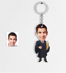 BK Gift Kişiye Özel Erkek Avukat Karikatür Anahtarlık 1, Avukatlar Günü, Avukat Hediyesi