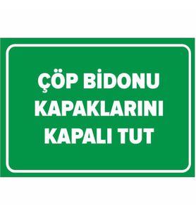 MIGNATIS - Çöp Bidonu Kapaklarını Kapalı Tutun Levhası - Sac Malzeme 25x35cm