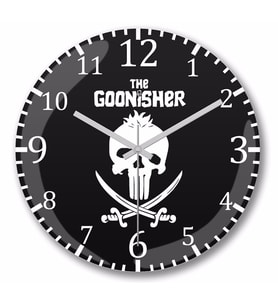 The Goonies The Goonisher  Duvar Saati Bombeli Gercek Cam