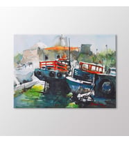 Arty Tablo Suluboya Balıkçı Tekneleri Tablo (Karışık)