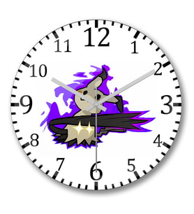 Mimikyu Duvar Saati Bombeli Gercek Cam