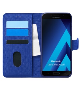 Microsonic Samsung Galaxy A7 2017 Kılıf Fabric Book Wallet Lacivert