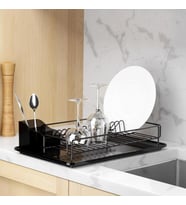 Geseus Home Tek Katlı Tabaklık Bulaşıklık Mat Siyah KB006S