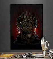 Game OF Thrones Demir Taht  4 Boy Seçenekli Hediyelik 8mm Dekoratif  Ahşap Tablo