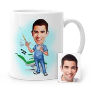 BK Gift Kişiye Özel Bay Diş Hekimi Karikatür Beyaz Kupa Bardak  4