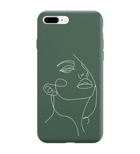 Iphone 8 Plus Çizgi Tasarımlı Koyu Yeşil Lansman Telefon Kılıfı