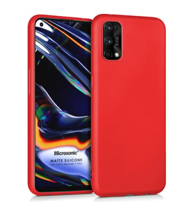Microsonic Matte Silicone Realme 7 Pro Kılıf Kırmızı