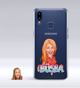 BK Gift Kişiye Özel Bayan İsimli Karikatürlü Samsung Galaxy A10s İnce Şeffaf Silikon Telefon Kapağı-1 (Beyaz)