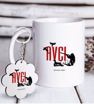 BK Gift Kişiye Özel Mesleki Avcı Beyaz Kupa ve Anahtarlık Hediye Seti (Model 1)