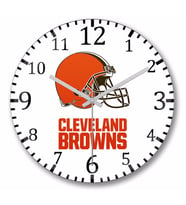 Cleveland Browns Duvar Saati Bombeli Gercek Cam