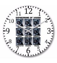 Vader Expressions Duvar Saati Bombeli Gercek Cam