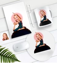 BK Gift Kişiye Özel Bayan Yogacı Karikatürlü Defter Kalem Kupa Mouse Pad Seti-2 (Model 1)