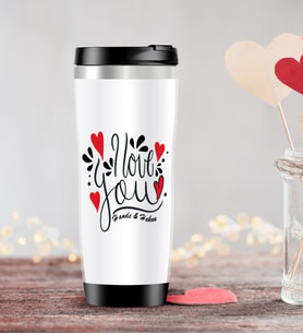 BK Gift Kişiye Özel Sevgililer Günü Temalı Çelik Termos Bardak - 82