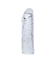 LilituShop 14 cm Damarlı Uzatmalı Şeffaf Silikon Penis Kılıfı