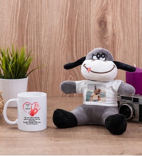 Sevgililer Günü Hediyesi Mesajlı Beyaz Kupa Bardak ve Peluş Eşek