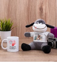 Sevgililer Günü Hediyesi Mesajlı Beyaz Kupa Bardak ve Peluş Eşek