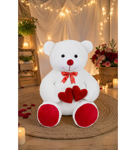 HARİKA PELUŞ 85 Cm Kalp Tutan Sevimli Peluş Ayı