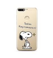 Snoopy Tasarımlı Süper Şeffaf Silikon Telefon Kılıfı Huawei Honor 7C- y7 2018 