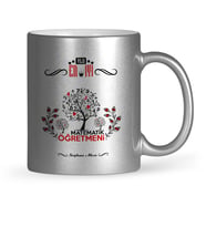 BK Gift Kişiye Özel Yılın En İyi Matematik Öğretmeni Gümüş Yaldızlı Kupa Bardak
