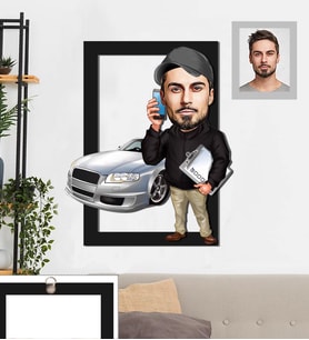 Kişiye Özel Patron Karikatürlü 3D Ahşap Tablo 30x47 Bay-20