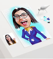 BK Gift Kişiye Özel Hostes Karikatür 240 Parça A3 Puzzle  2