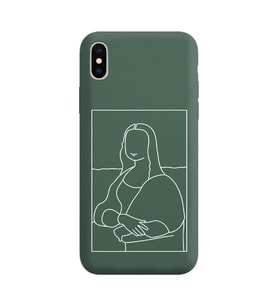 Iphone Xs Max Çizgi Tasarımlı Koyu Yeşil Lansman Telefon Kılıfı