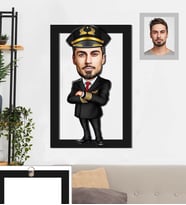 Kişiye Özel Pilot Karikatürlü 3D Ahşap Tablo 30x47 Bay-2