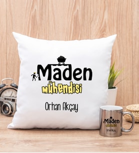 Maden Mühendisi Yastık ve Silver Kupa Bardak
