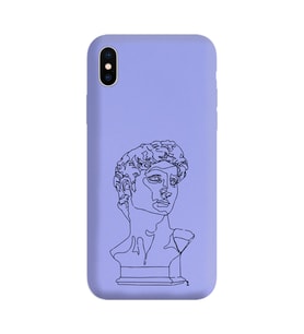 Iphone Xs Çizgi Tasarımlı Mor Lansman Telefon Kılıfı