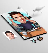 BK Gift Kişiye Özel Bay Radyocu Karikatür 48 Parça Ahşap Puzzle  1