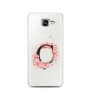 Pembe Çiçekli Harf Tasarım Süper Şeffaf Silikon Telefon Kılıfı Samsung A5 (2016)